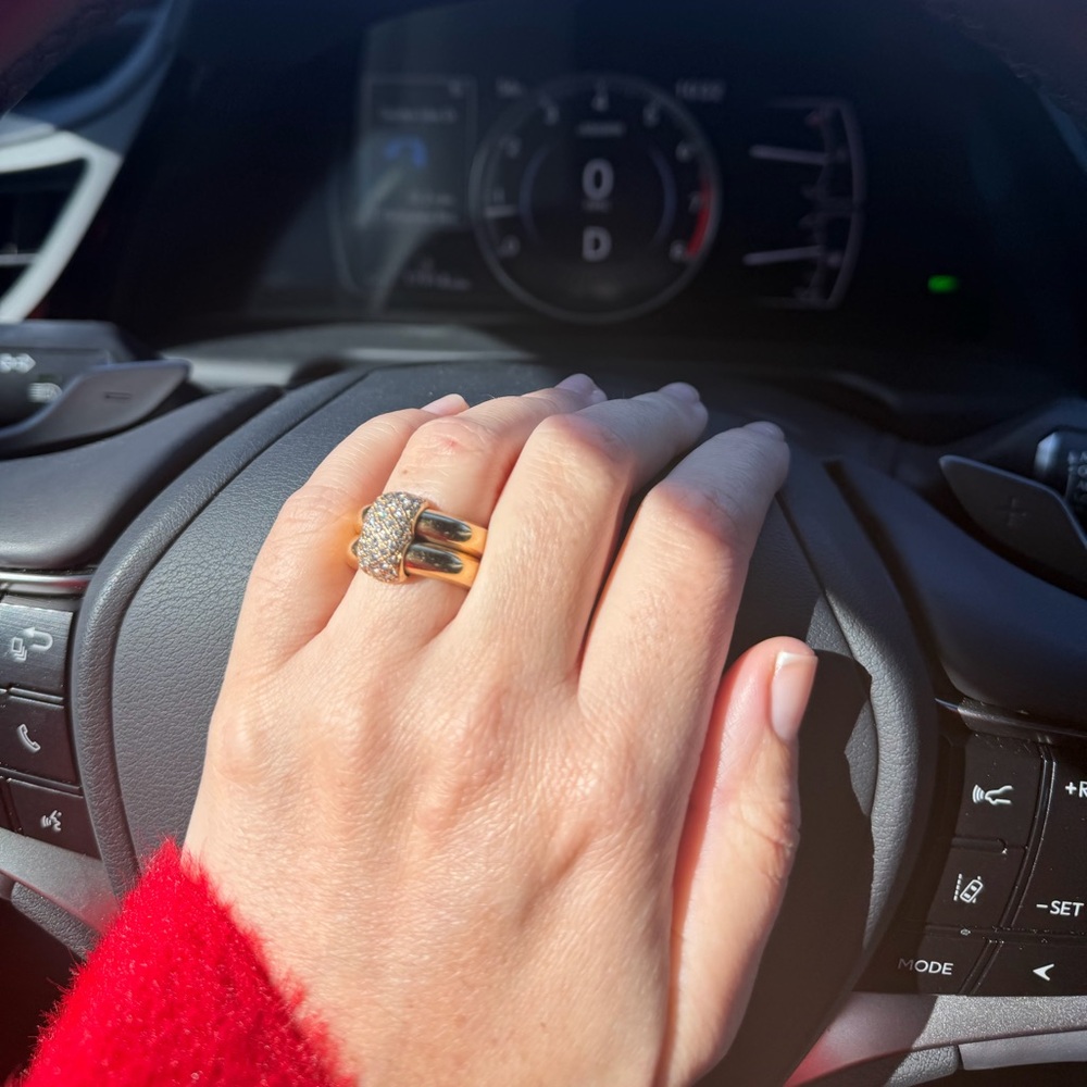 Rare Authentic Chaumet 18K gold ring with diamonds. 16g gold. High class jewelry - Picture 7 of 9